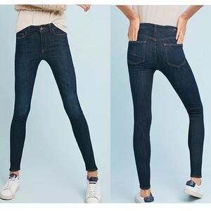 Anthropologie Pilcro High-Rise Denim Leggings Dark Blue Wash Jeans Women's 27